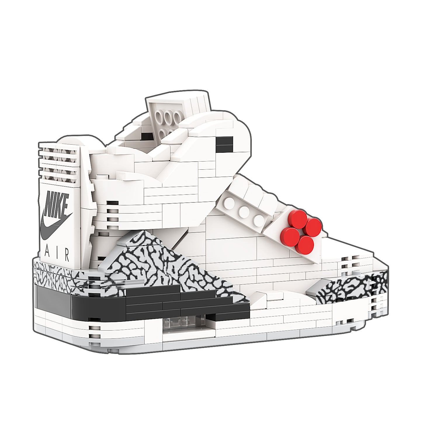 DopestArt. JORDAN 3 WHITE CEMENT Sneaker Bricks