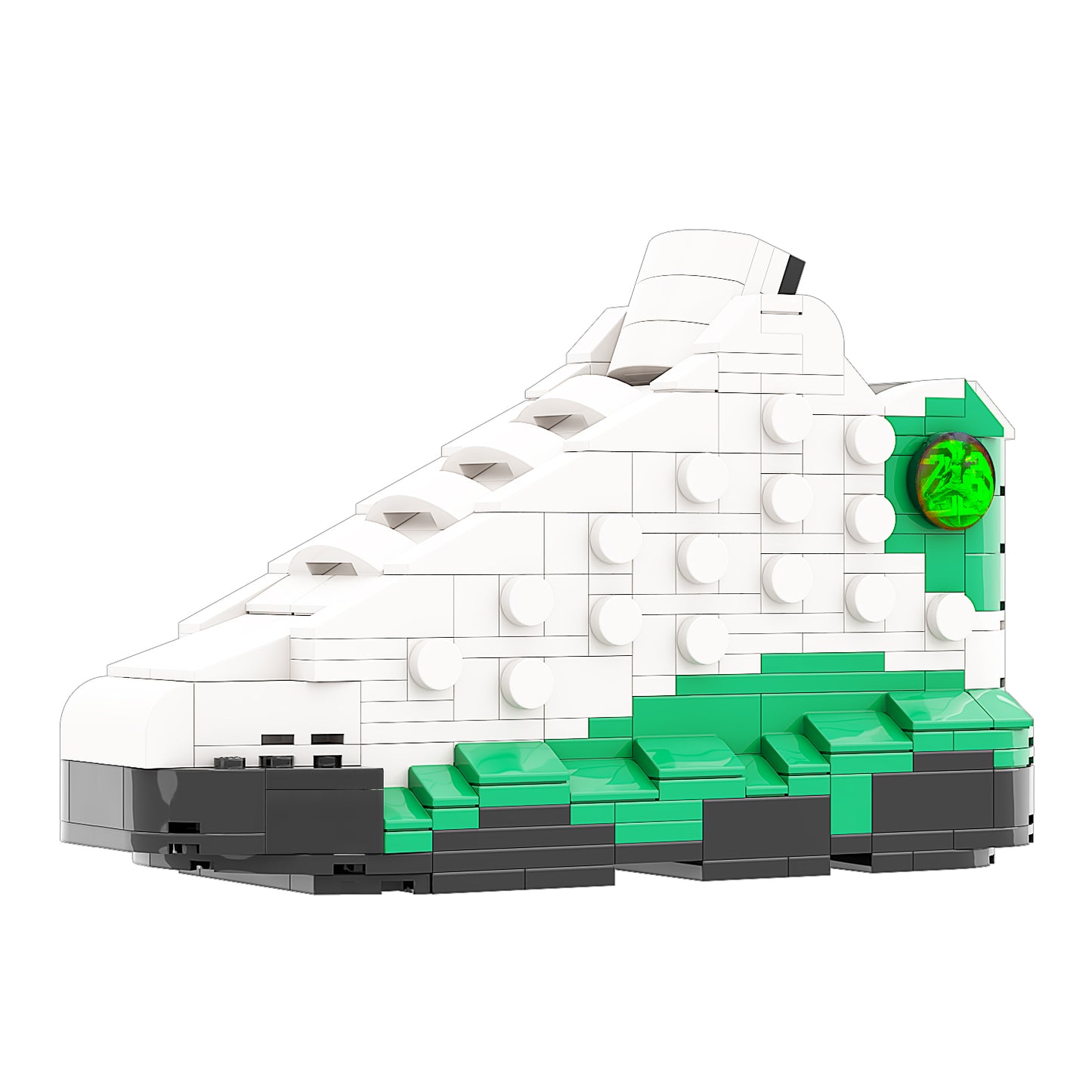 DopestArt. JORDAN 13 WHITE LUKCY GREEN Sneaker Bricks