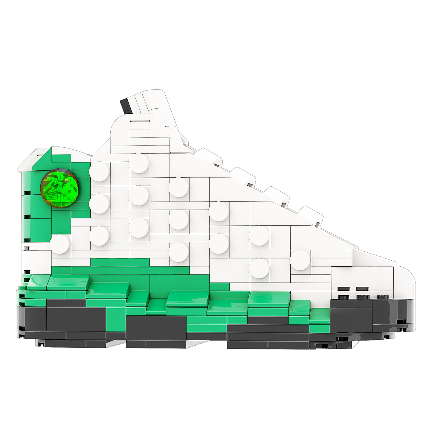 DopestArt. JORDAN 13 WHITE LUKCY GREEN Sneaker Bricks